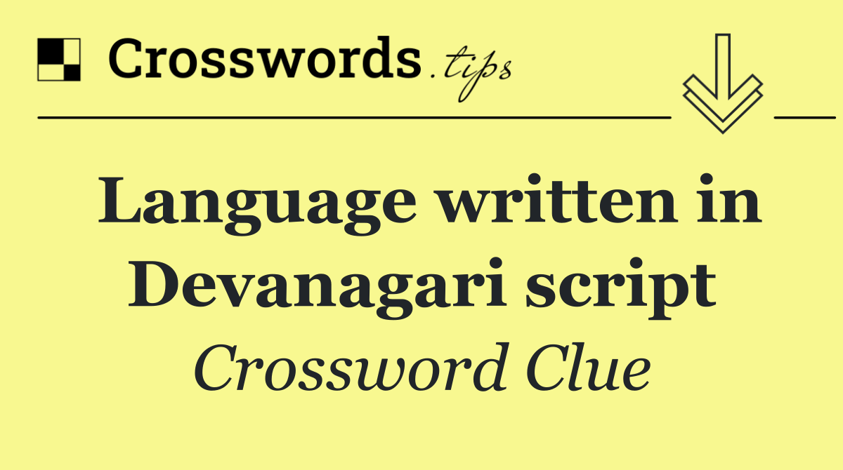 Language written in Devanagari script