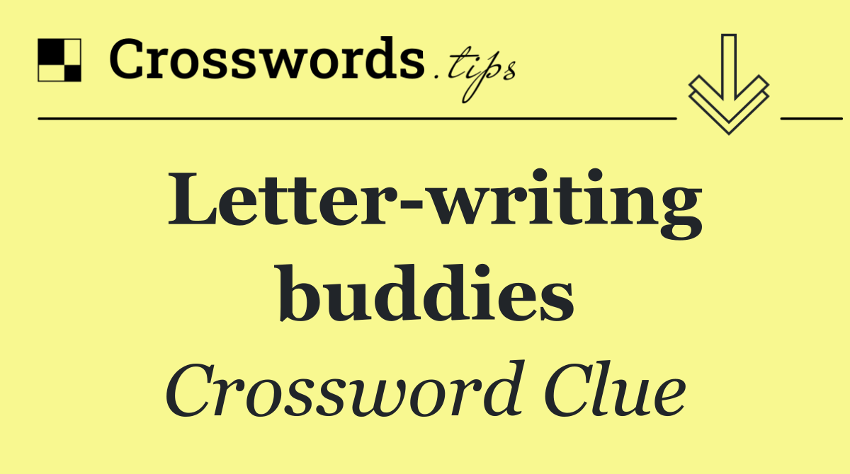 Letter writing buddies