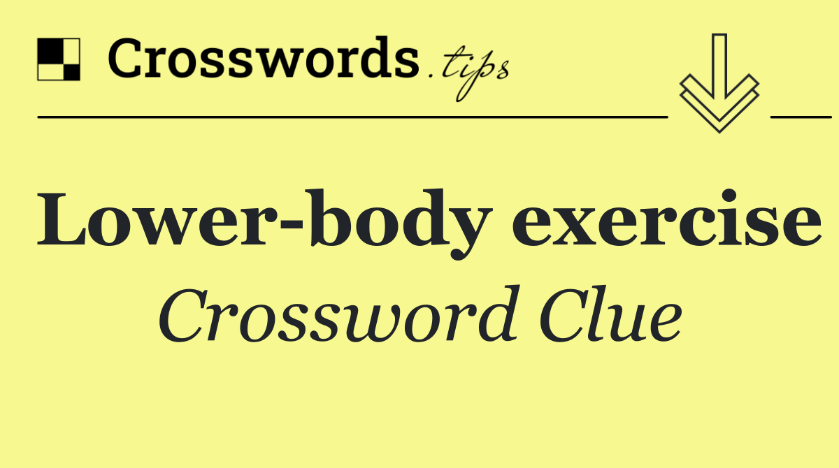 Lower body exercise