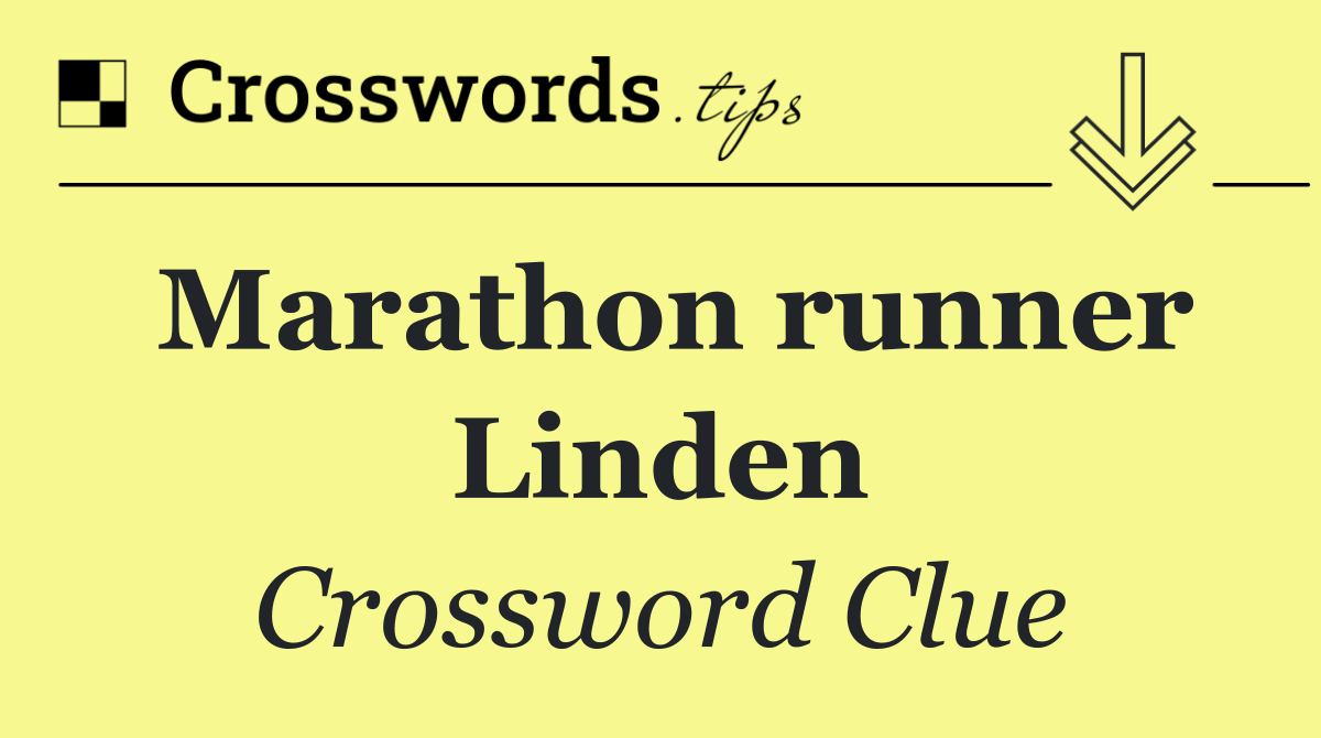 Marathon runner Linden