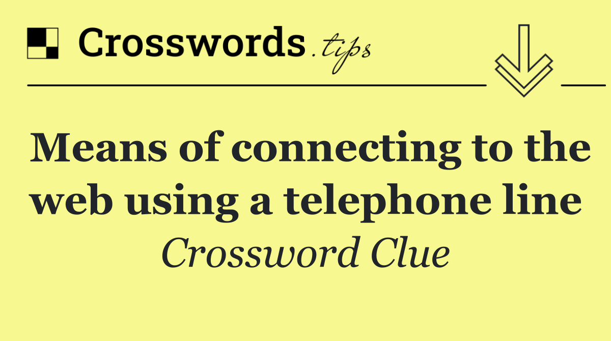 Means of connecting to the web using a telephone line