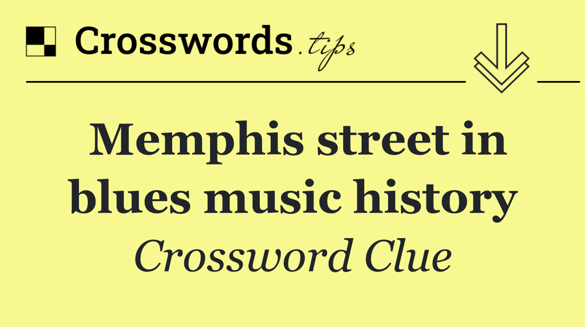 Memphis street in blues music history
