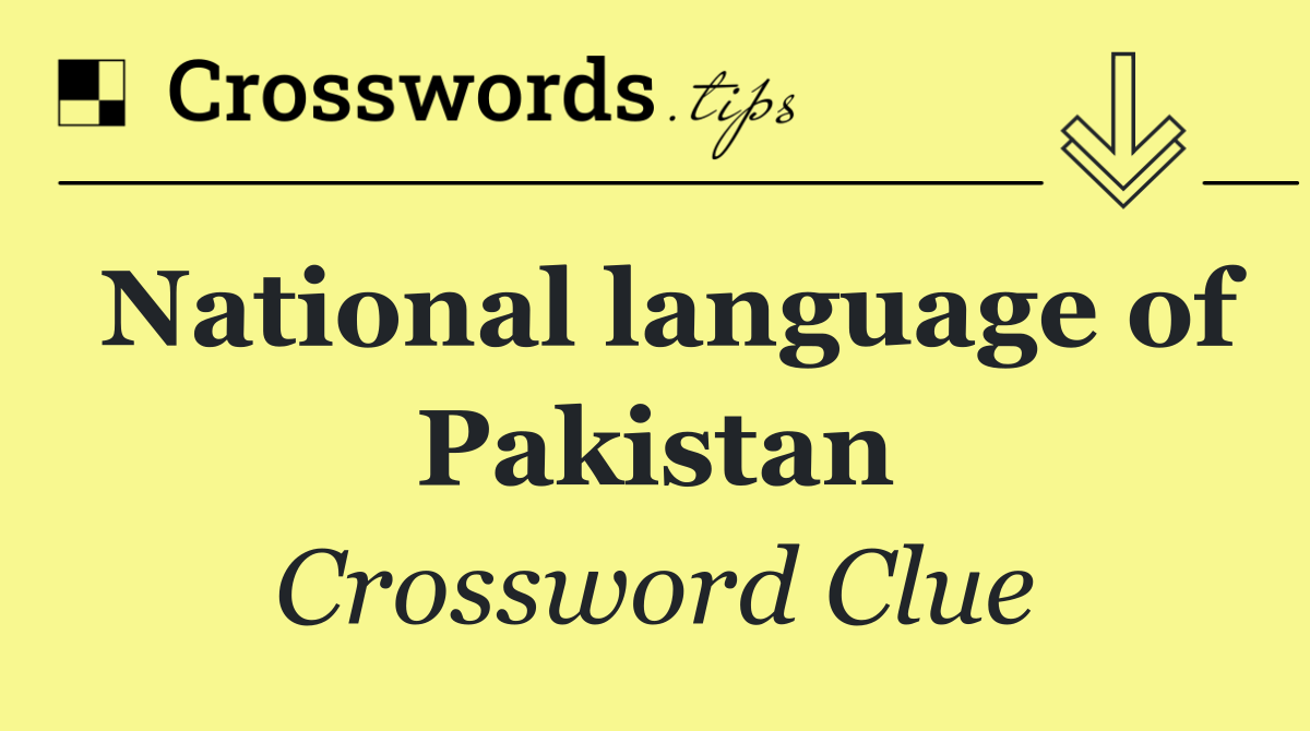 National language of Pakistan