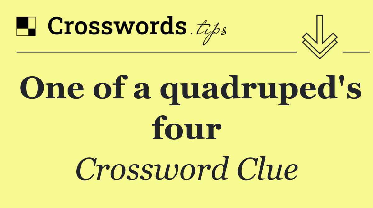 One of a quadruped's four
