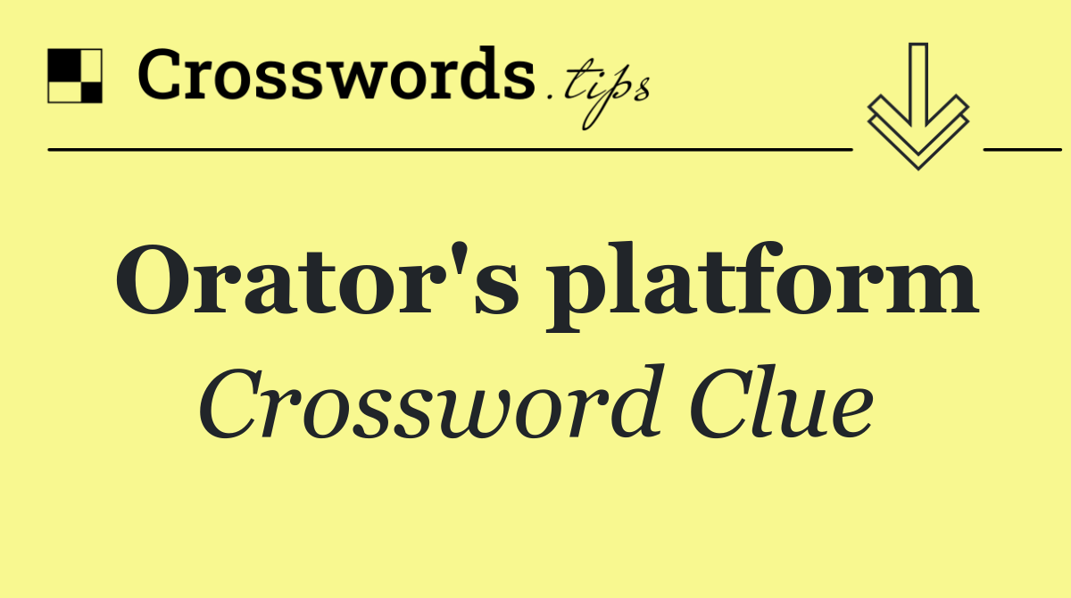 Orator's platform