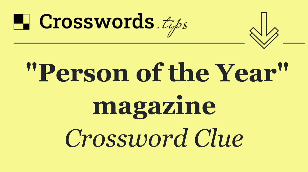 "Person of the Year" magazine