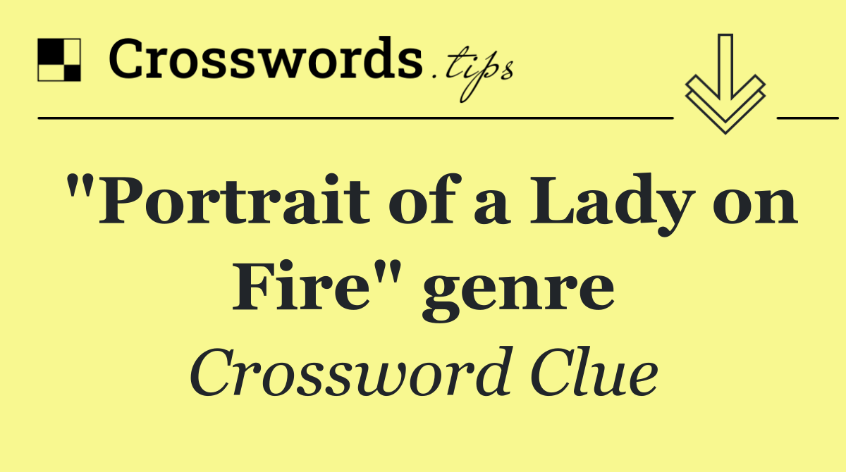 "Portrait of a Lady on Fire" genre