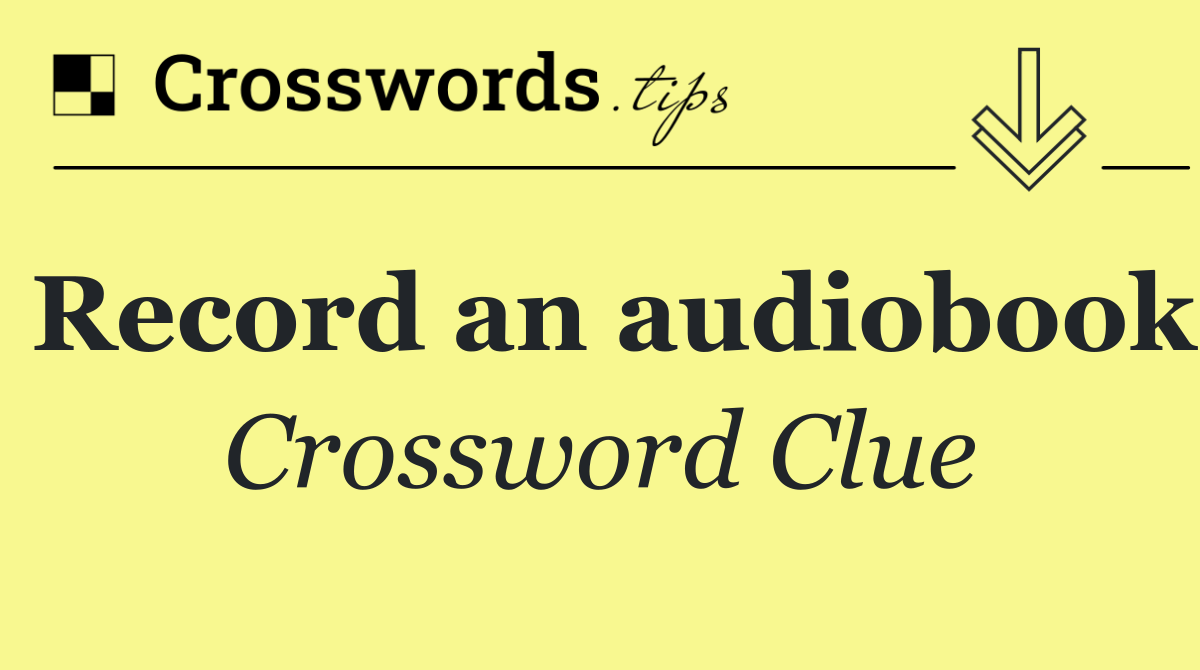 Record an audiobook