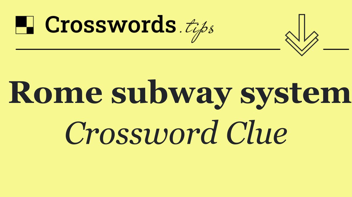 Rome subway system