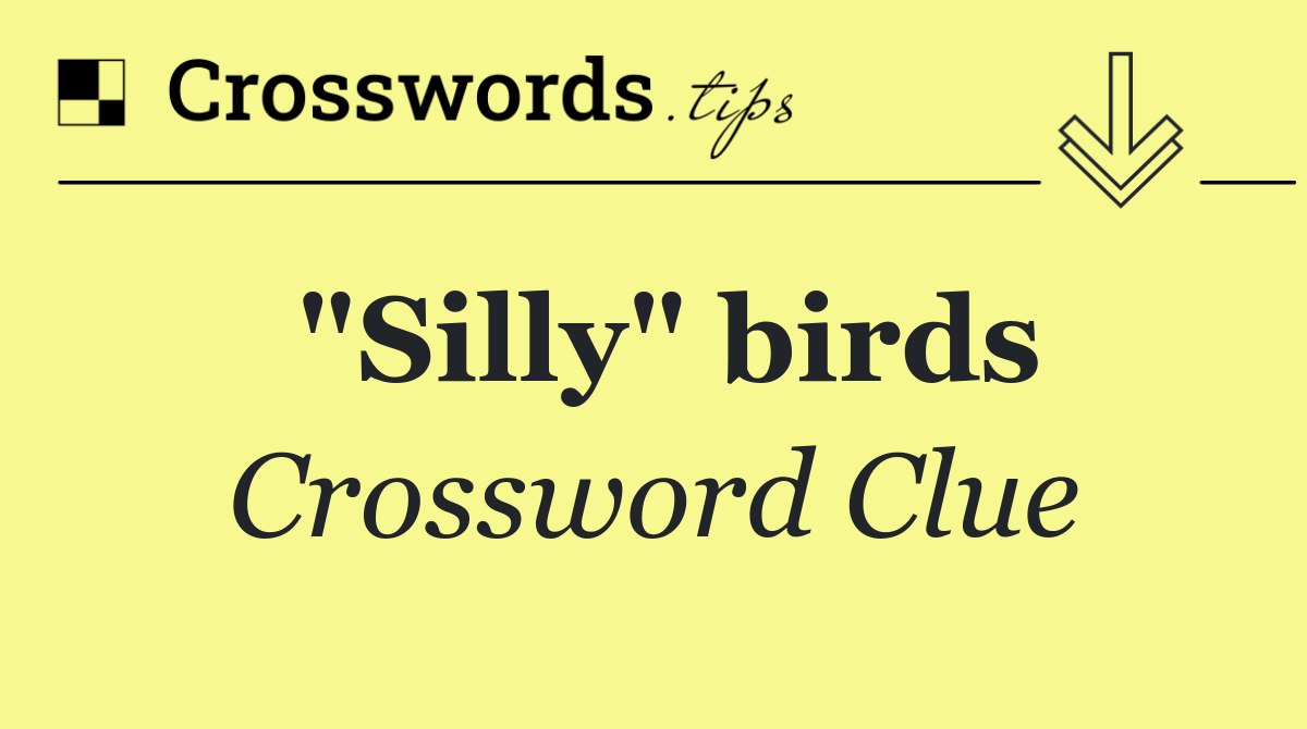 "Silly" birds