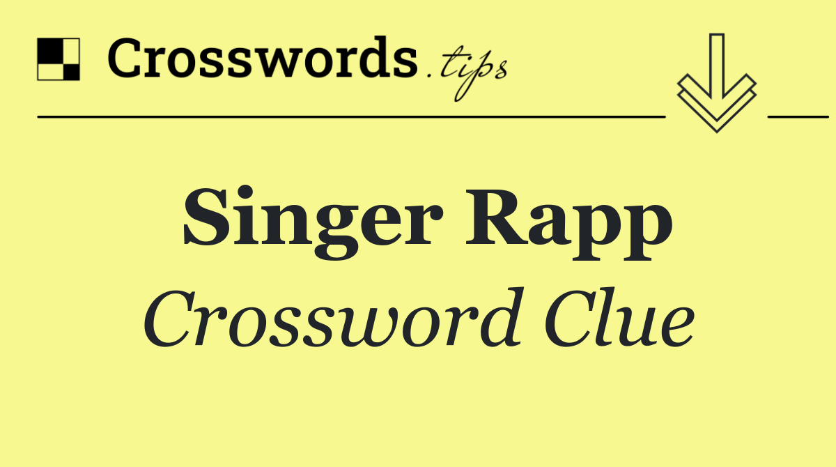 Singer Rapp