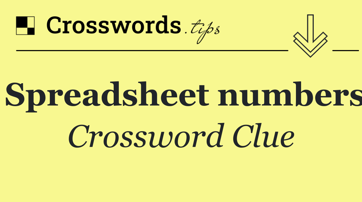 Spreadsheet numbers