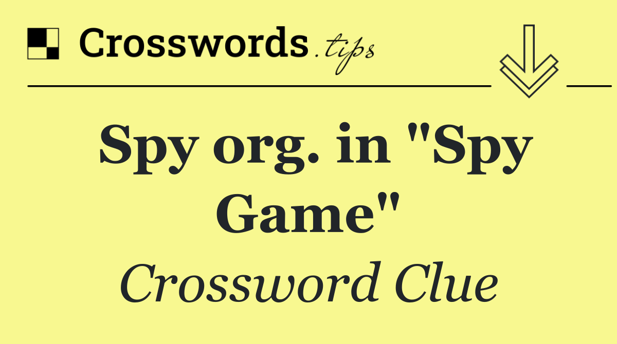 Spy org. in "Spy Game"