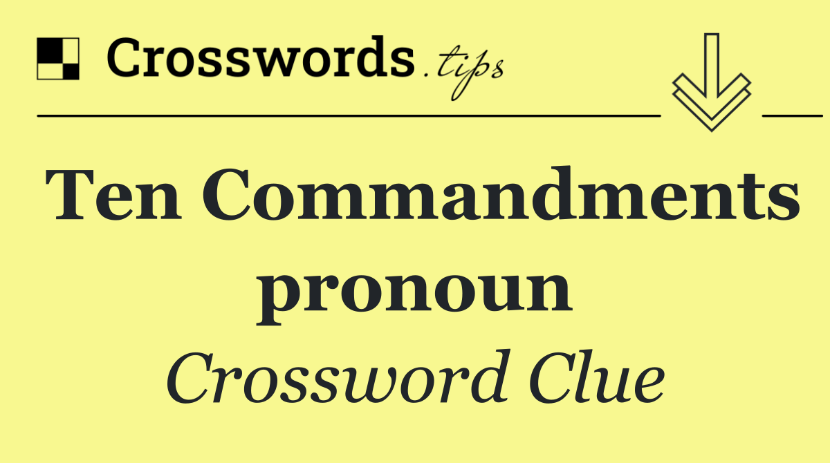 Ten Commandments pronoun