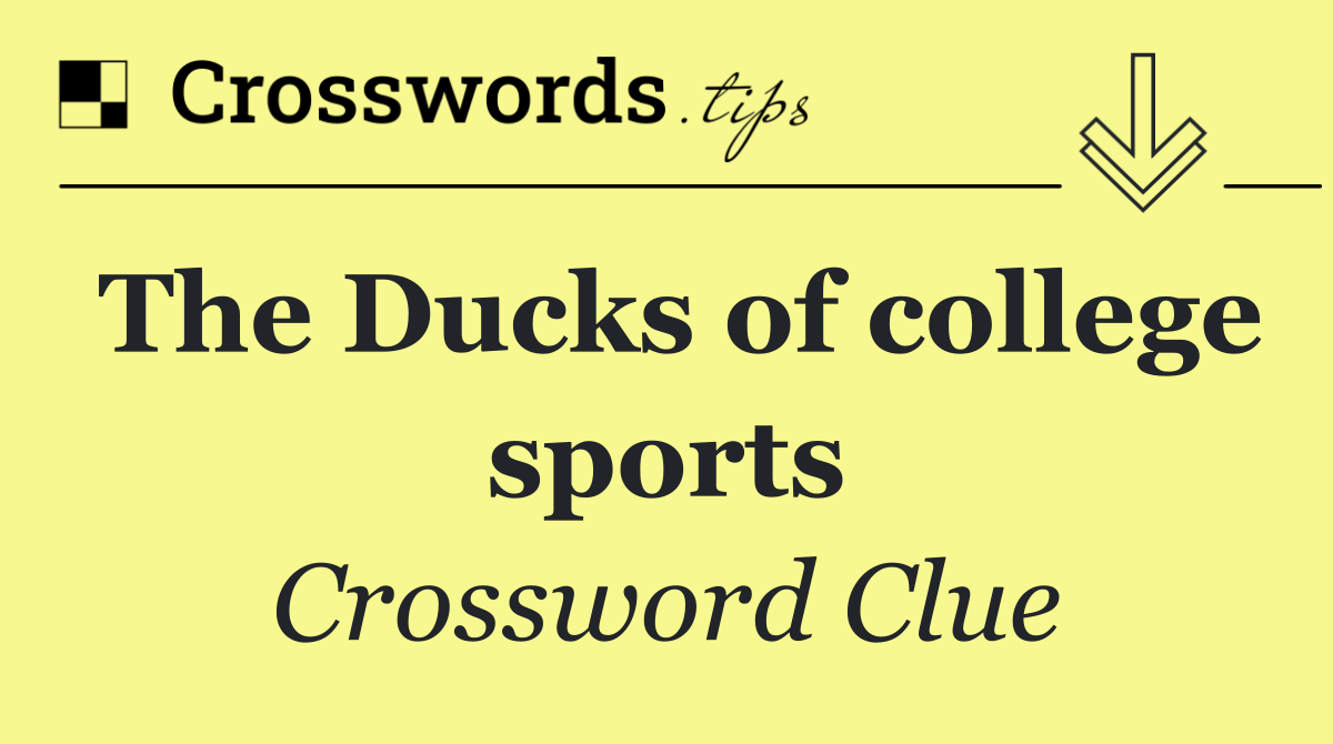 The Ducks of college sports