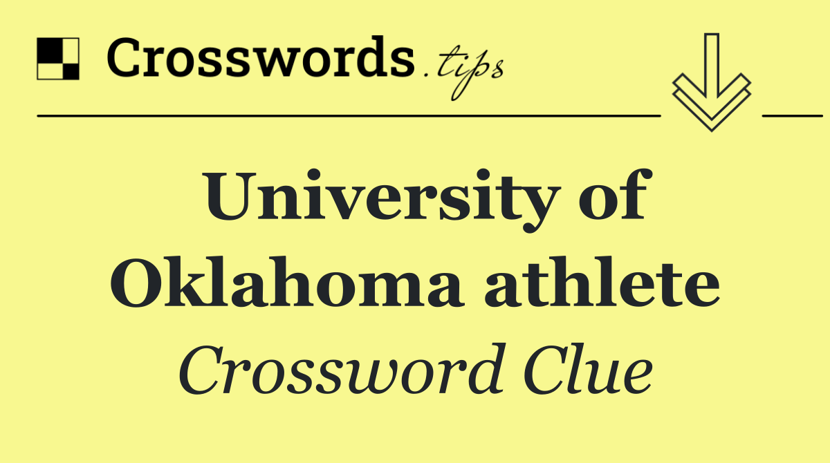 University of Oklahoma athlete
