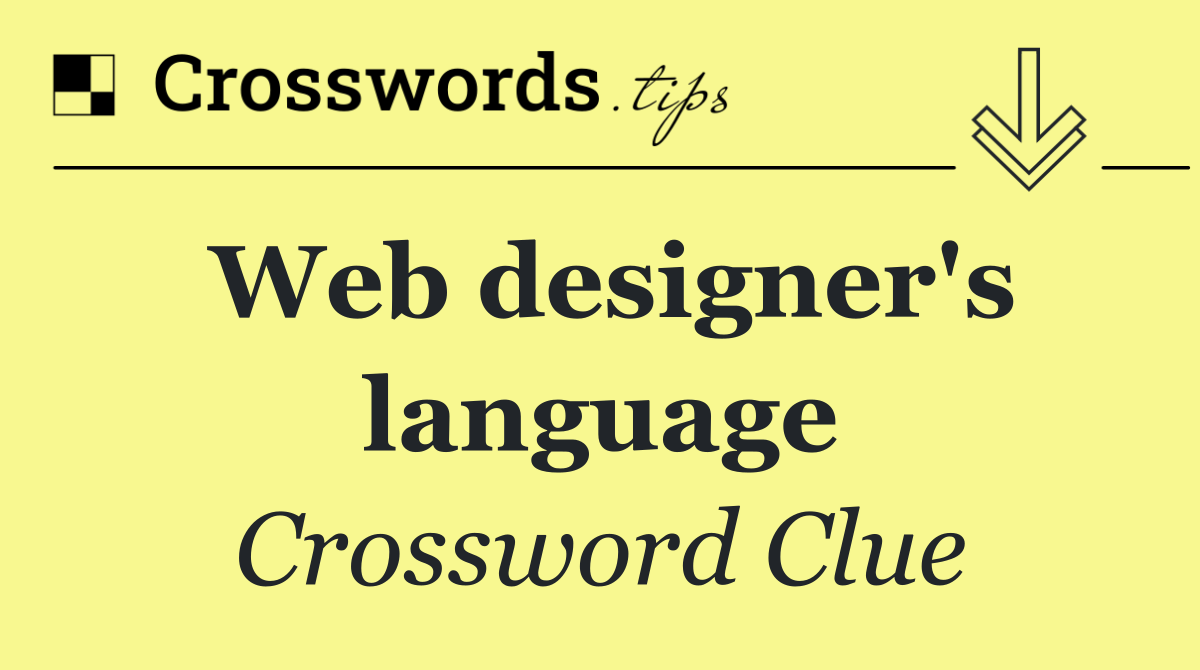 Web designer's language